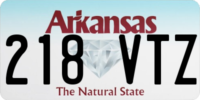 AR license plate 218VTZ