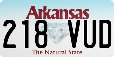 AR license plate 218VUD