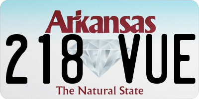 AR license plate 218VUE