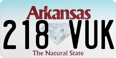 AR license plate 218VUK