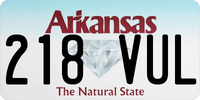 AR license plate 218VUL