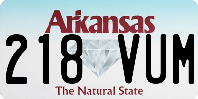 AR license plate 218VUM