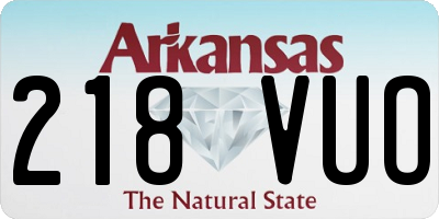AR license plate 218VUO