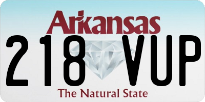 AR license plate 218VUP