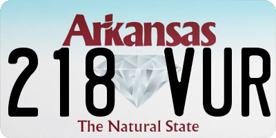 AR license plate 218VUR