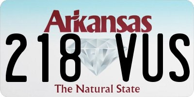 AR license plate 218VUS