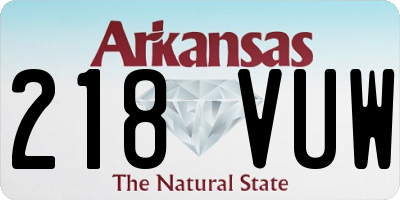 AR license plate 218VUW