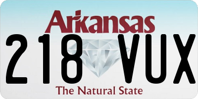 AR license plate 218VUX