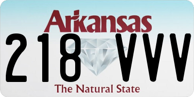 AR license plate 218VVV