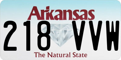 AR license plate 218VVW