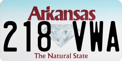 AR license plate 218VWA