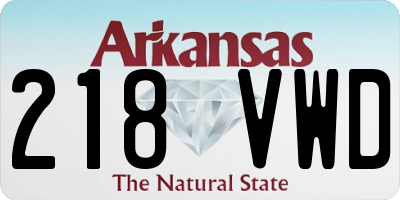 AR license plate 218VWD