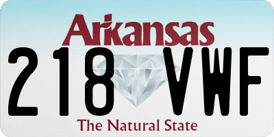 AR license plate 218VWF