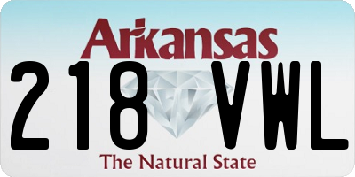AR license plate 218VWL