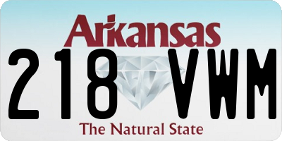 AR license plate 218VWM