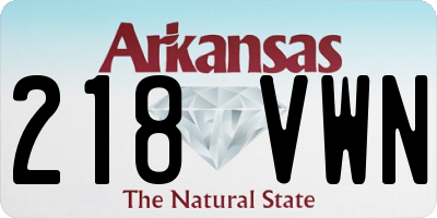 AR license plate 218VWN