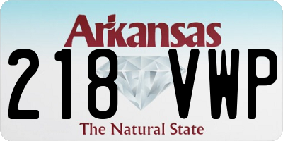 AR license plate 218VWP