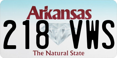 AR license plate 218VWS