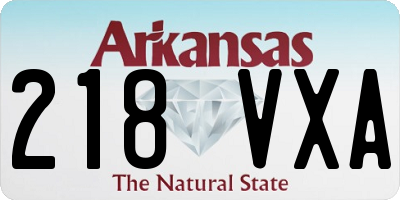 AR license plate 218VXA