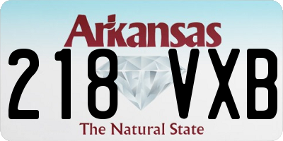 AR license plate 218VXB
