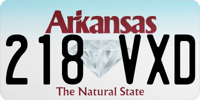 AR license plate 218VXD