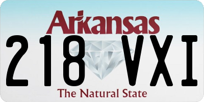 AR license plate 218VXI