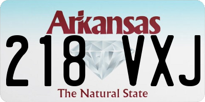 AR license plate 218VXJ