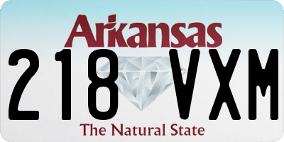 AR license plate 218VXM