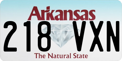 AR license plate 218VXN