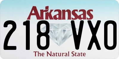 AR license plate 218VXO
