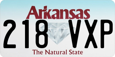 AR license plate 218VXP
