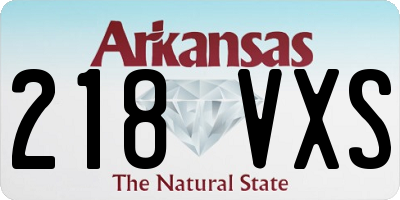 AR license plate 218VXS