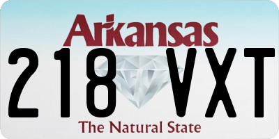 AR license plate 218VXT
