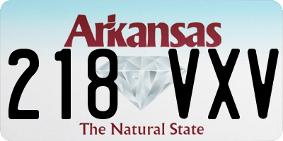 AR license plate 218VXV