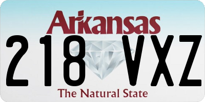 AR license plate 218VXZ