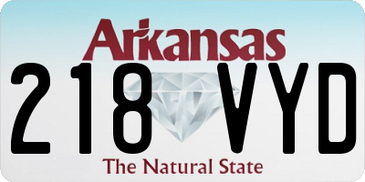 AR license plate 218VYD