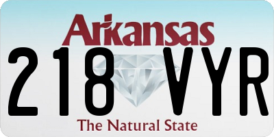 AR license plate 218VYR