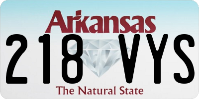 AR license plate 218VYS