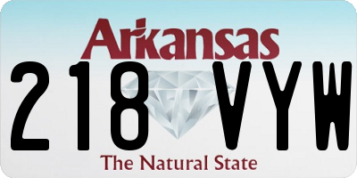 AR license plate 218VYW