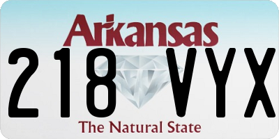 AR license plate 218VYX