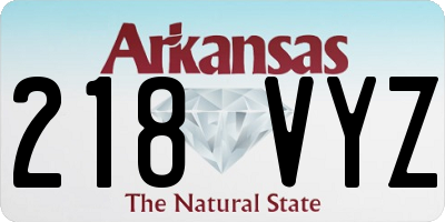 AR license plate 218VYZ