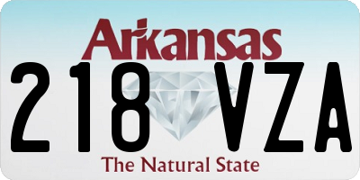 AR license plate 218VZA