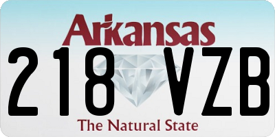 AR license plate 218VZB