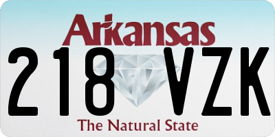 AR license plate 218VZK
