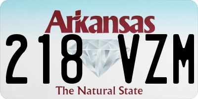 AR license plate 218VZM