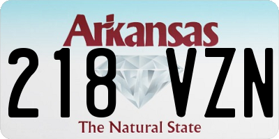 AR license plate 218VZN