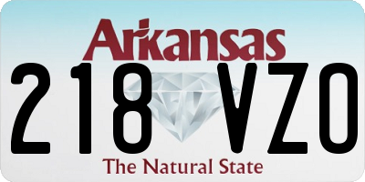 AR license plate 218VZO