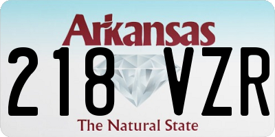 AR license plate 218VZR