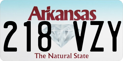 AR license plate 218VZY