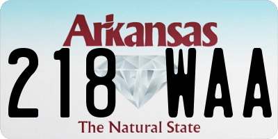 AR license plate 218WAA